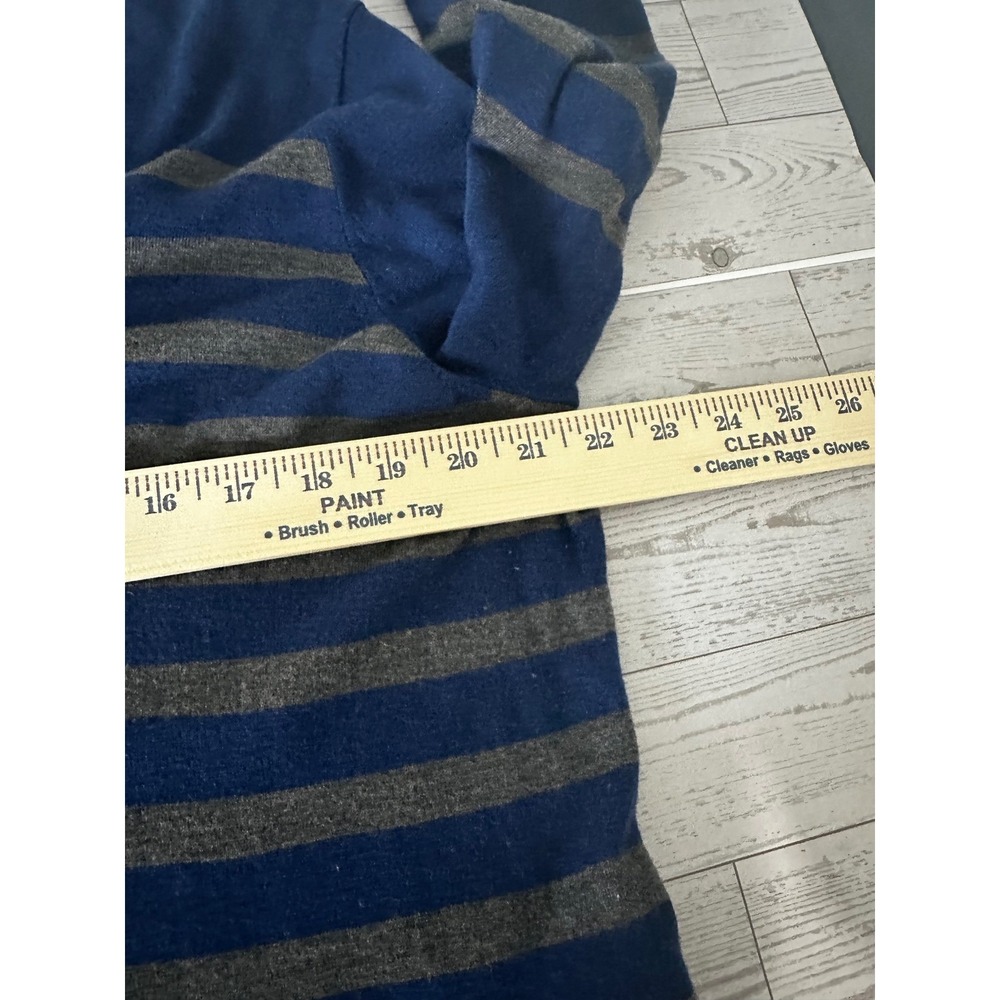 Ann Taylor Women's Blue Striped Long Sleeve Zipper Detail Sweater Size L - Picture 10 of 11